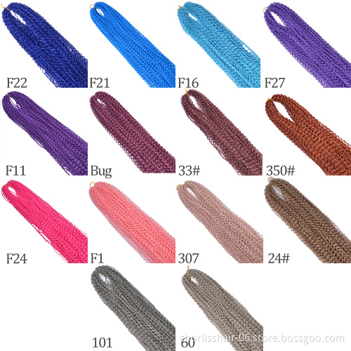 White Grey 613 Colored 3S Zizi box braids crochet hair extension Wavy Curly crochet braid Box Hair Braiding Hair Bulks